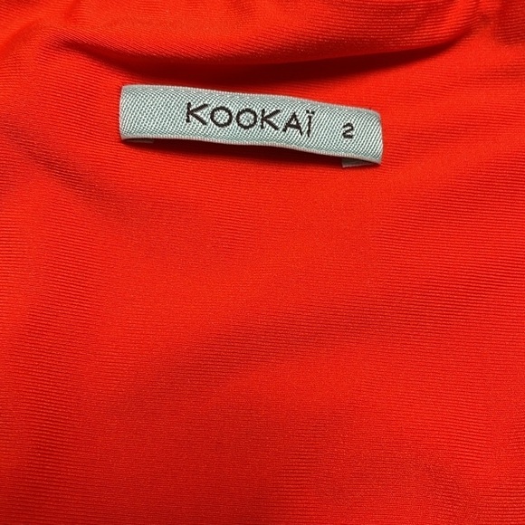 Kookai Bodycon Dress Stretchy Orange Grey Cut Out V Neck Sleeveless 2 - Picture 6 of 10